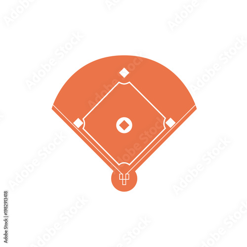 Bird's-eye view of baseball diamond.