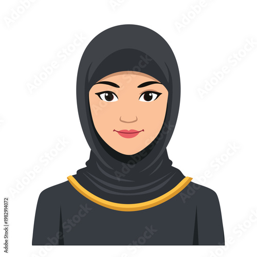 Portrait of a woman wearing traditional head covering against a white backdrop