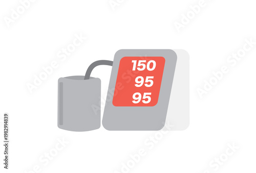 高血圧の数値の上腕血圧計のシンプルなイラスト