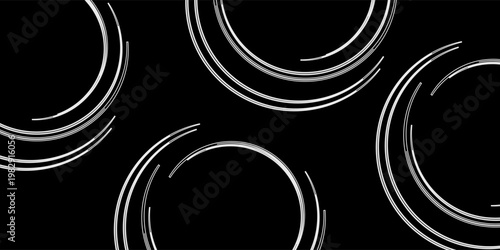 PNG circle with neon line creating a circular frame and round portal. An abstract background featuring a glowing ring with a radiant twirl and smooth curve. Glare vector effect with light astral beam