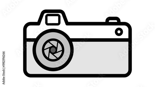 Minimalist camera line icon for photography logo