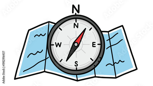 Vintage compass icon for travel and direction