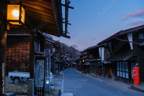 奈良井宿の夕焼け