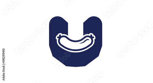 Sausage Icon, Food Symbol, Minimalist Design, White Background