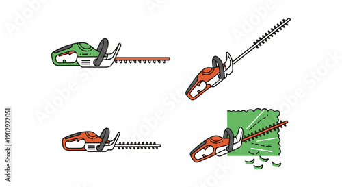 Hedge Trimmer Line art vector creative colorful shapes