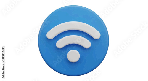 Vector illustration of 3d rendered wifi signal icon on a transparent background