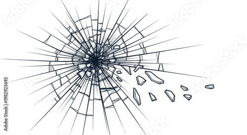 Exploding Glass Texture, Shattered Window Effect, Broken Glass Pattern