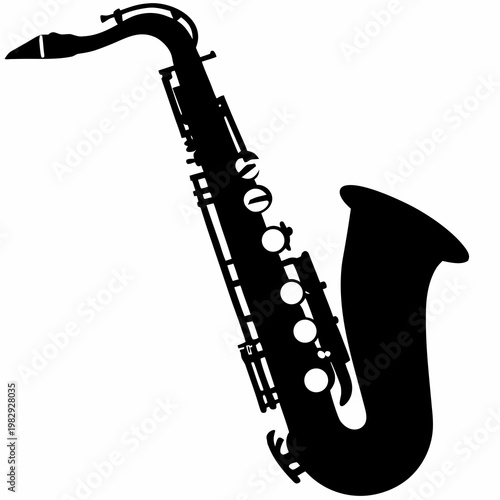 soprano saxophone silhouette illustration for music instrument jazz performance and sound design