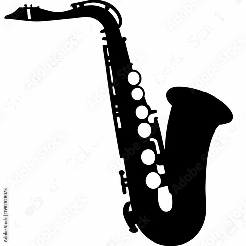 alto saxophone silhouette illustration for music instrument jazz performance and sound design