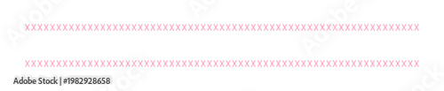 シンプルな手描きのピンクの飾り罫フレーム - クロスステッチ風の見出しや囲みのかわいい装飾素材