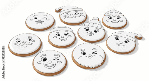 A festive collection of decorated Christmas cookies