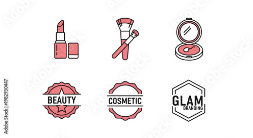 Beauty and Cosmetic Icon Set for Branding and Design