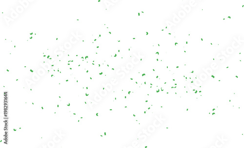 Falling green confetti
