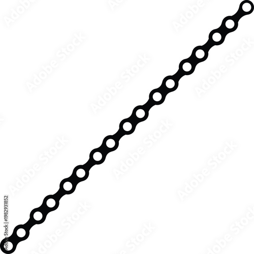 Seamless Roller Chains Silhouette Isolated on White Background