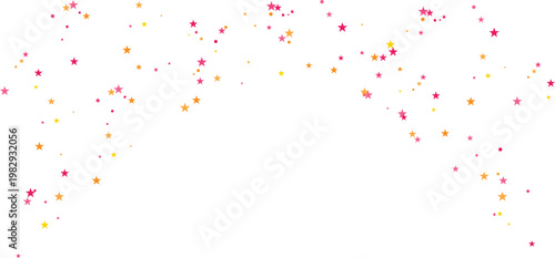 Falling colorful confetti stars