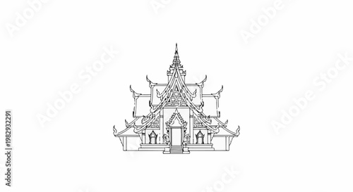 Ornate multi-tiered roof structure with intricate detailing, a regal building