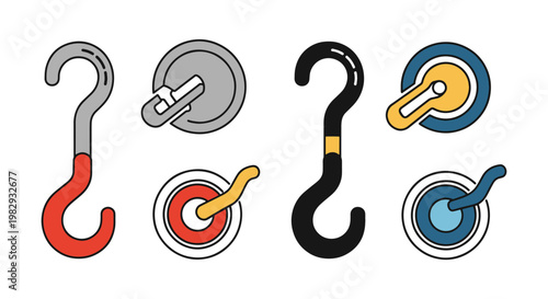 Hook and Eye Line art vector minimal simple illustration