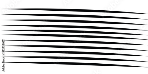 Black on white abstract perspective line wave stripes with 3d dimensional effect isolated on white background
