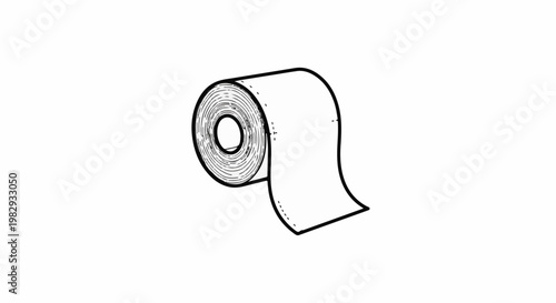 A simple line drawing of a roll of paper