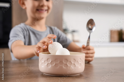 Cute little happy boy with ...