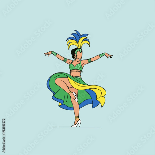 flat illustration of samba dance