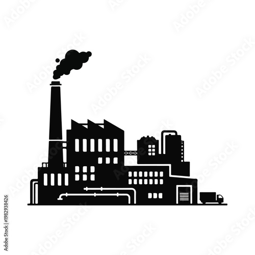 Industrial Factory and Smoke Stack
