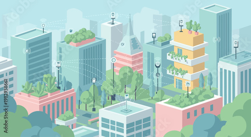 Smart City Technology: Green Buildings with IoT Sensors and Rooftop Gardens