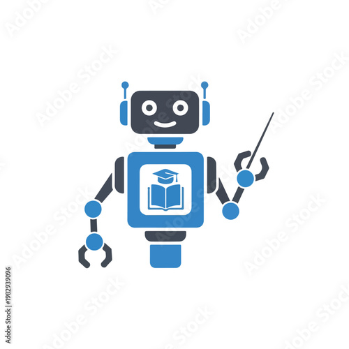 Educational Robot Teaching Book Symbol