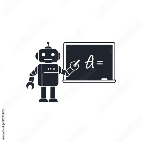 Robot Instructor at Chalkboard