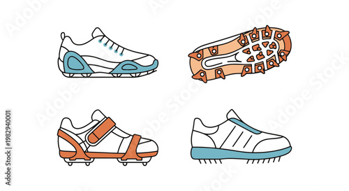 Ice Grip Shoes Line art vector modern minimal shapes illustration
