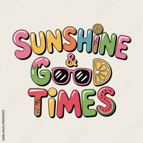 Sunshine and good times retro summer vibe.