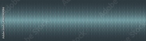 Panoramic abstract background in ultra wide 32:9 aspect ratio with cyan triangles halftone and straight horizontal seamless border. Dynamic ultrawide design for UI, tech visuals, widescreen layouts