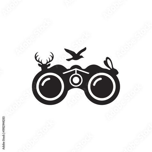 Binoculars with Deer, Eagle, and Rabbit Silhouette