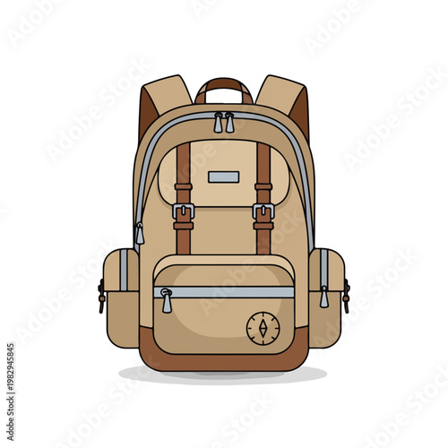 Backpack with multiple compartments and straps