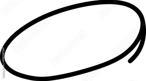 Black Oval Line Drawing Shape.