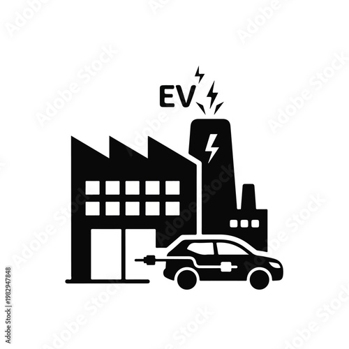Electric Vehicle Charging Station at Factory