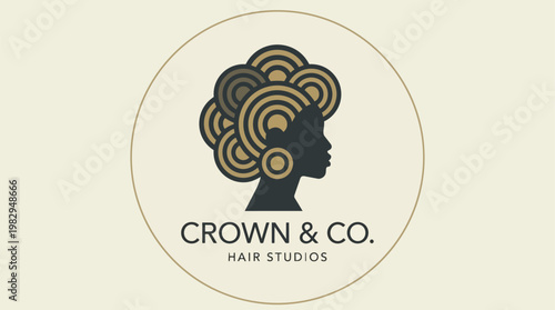 Afro hair studio company logo.