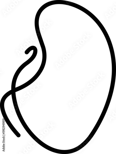 Minimal ear line drawing isolated illustration.