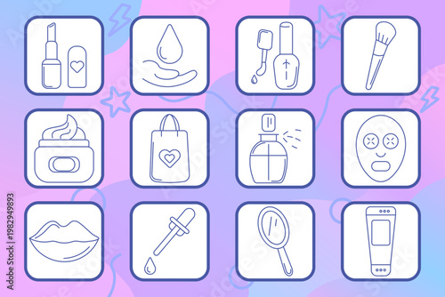 Home appliances set icon. Washing machine, vacuum, refrigerator, microwave, fan, multicooker, kettle, rice cooker, gamepad, coffee machine, remote, television, household electronics.