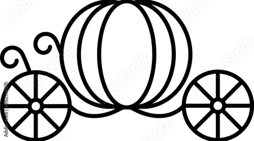 Pumpkin Carriage Silhouette Illustration Fairy Tale Inspired.