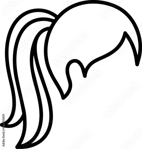 Profile silhouette of a woman with ponytail.