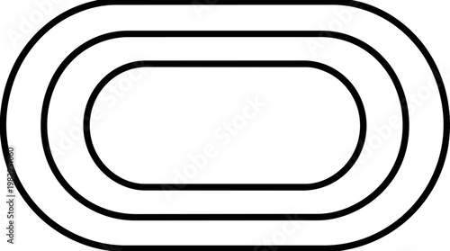 Abstract nested rounded rectangles geometric design.