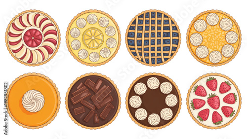 Delightful assortment of colorful decorated doughnuts arranged in a circular pattern