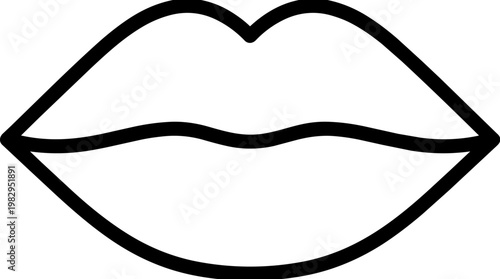 Close Up Lips Illustration Focused On Lip Shape.