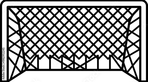 Soccer goal net close up.