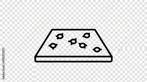 Cheese slice with holes on plate.