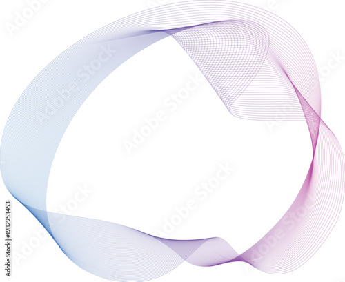 鮮やかなリング状の抽象的な曲線グラフィック素材