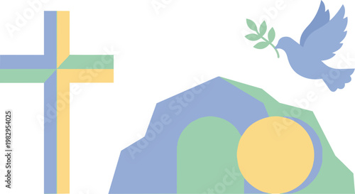 Cross and Dove Symbol of Faith and Peace Worldwide.