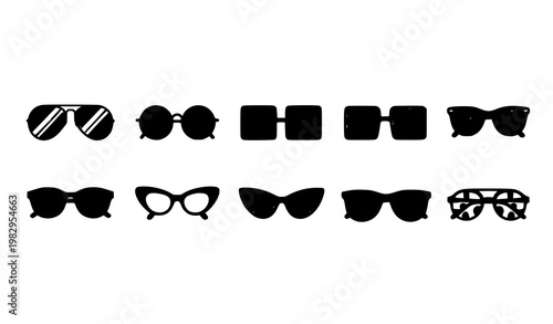 Sunglasses icon set horizontal layout vector fashion eyewear collection