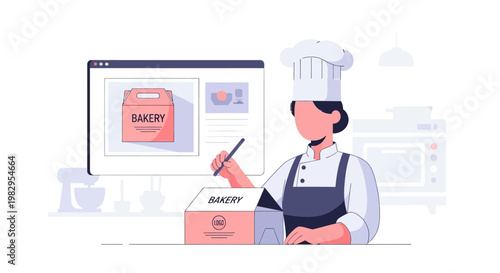 Baker Decorating Cake Box Online Order Delivery Service